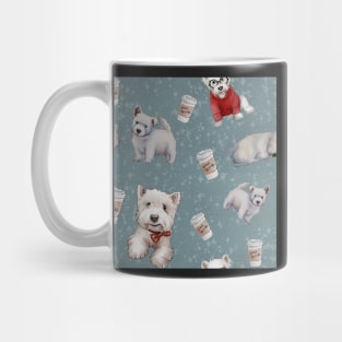 Westies mom blue pattern Mug